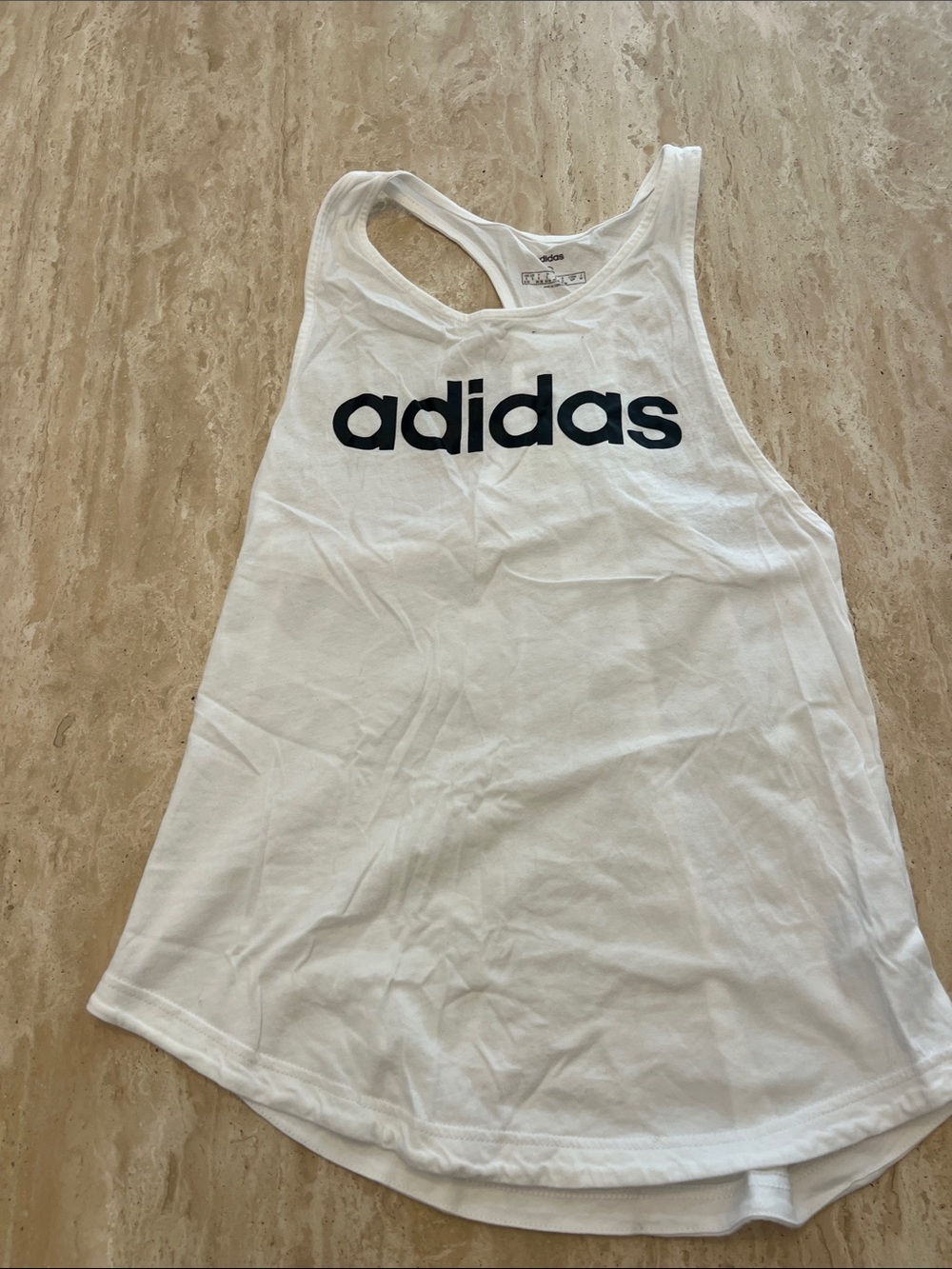 adidas White Tank Top with Black Logo